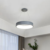 Minimalist Round Metal LED Dining Room Pendant Light Image - 12