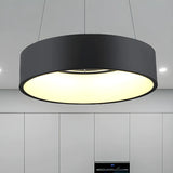 Minimalist Round Metal LED Dining Room Pendant Light Image - 2