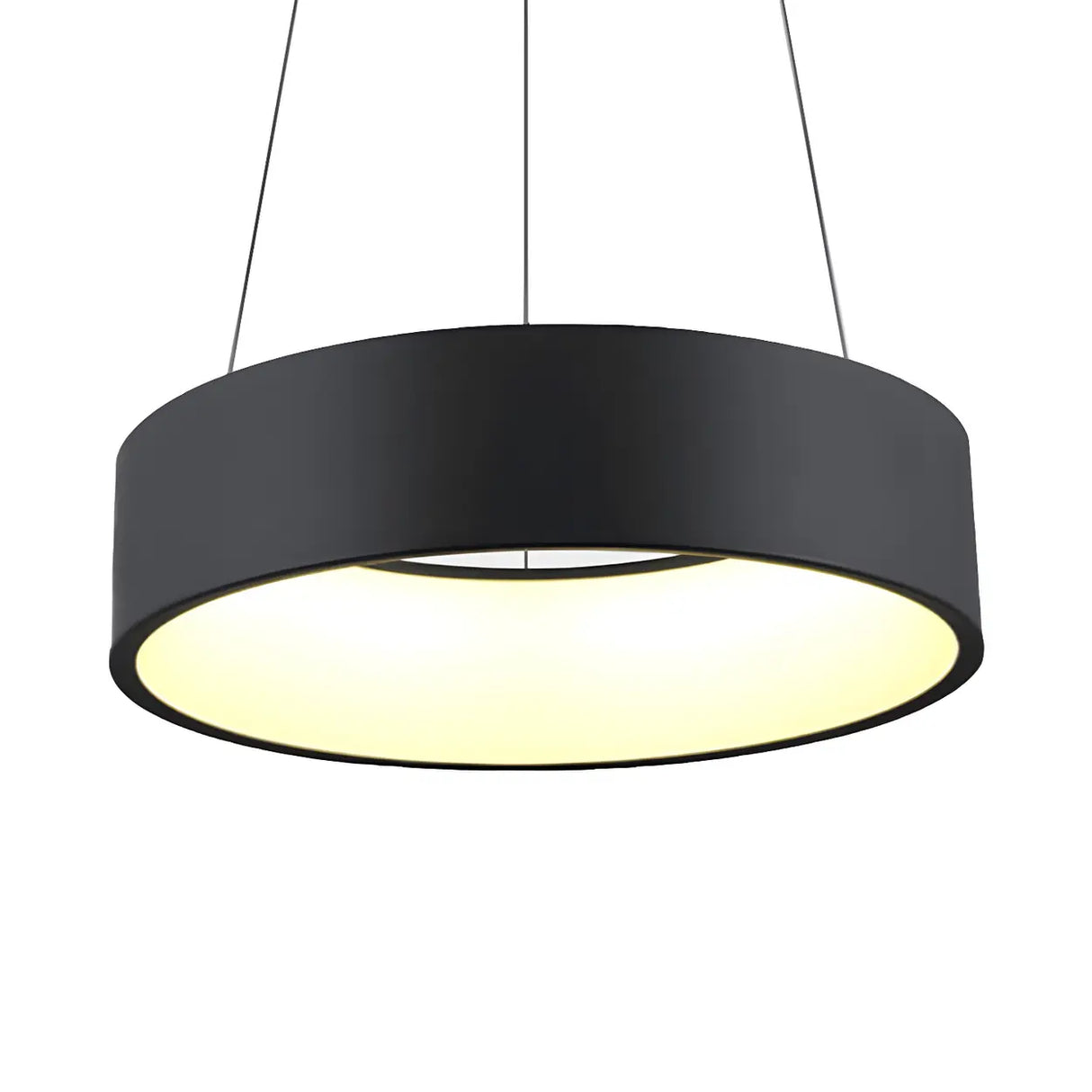 Minimalist Round Metal LED Dining Room Pendant Light Image - 4