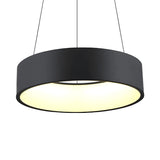 Minimalist Round Metal LED Dining Room Pendant Light Image - 4