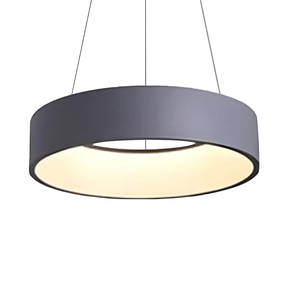 Minimalist Round Metal LED Dining Room Pendant Light Image - 7