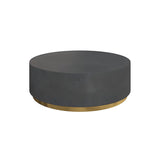 Minimalist Round Wood Top Metal Base Coffee Table Image - 14