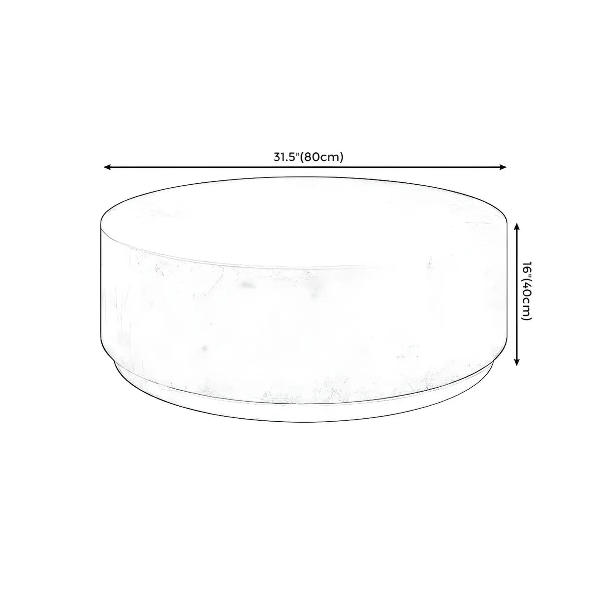 Minimalist Round Wood Top Metal Base Coffee Table 
