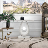 Minimalist Sculptural Fiberglass White Console Table Image - 3