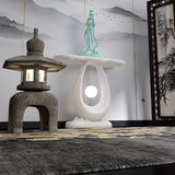 Minimalist Sculptural Fiberglass White Console Table Image - 4