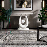 Minimalist Sculptural Fiberglass White Console Table Image - 5