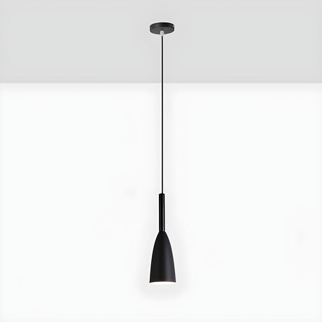Minimalist Sleek Colorful Cone Bedroom Pendant Light Image - 2