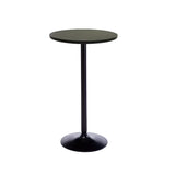 Minimalist Small Round Pedestal Pine Wood Brown Bar Table Image - 3