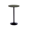 Minimalist Small Round Pedestal Pine Wood Brown Bar Table Image - 3