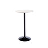 Minimalist Small Round Pedestal Pine Wood Brown Bar Table Image - 5