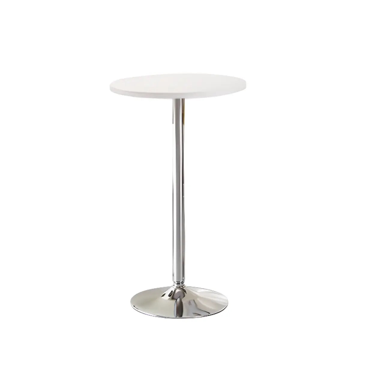 Minimalist Small Round Pedestal Pine Wood Brown Bar Table Image - 9