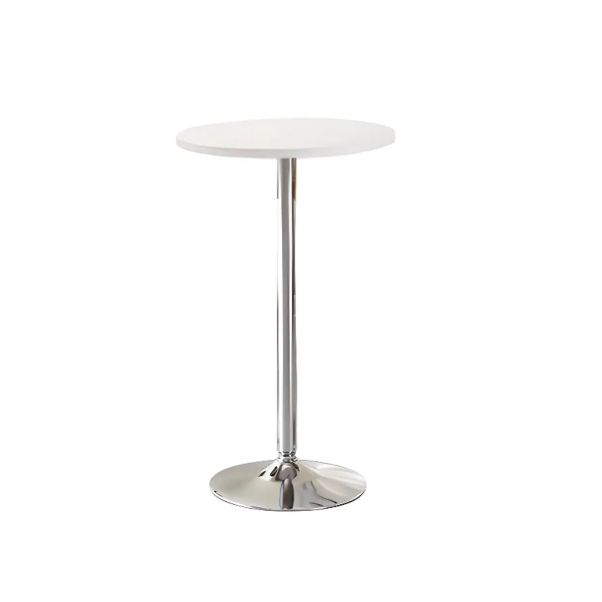 Minimalist Small Round Pedestal Pine Wood Brown Bar Table Image - 9