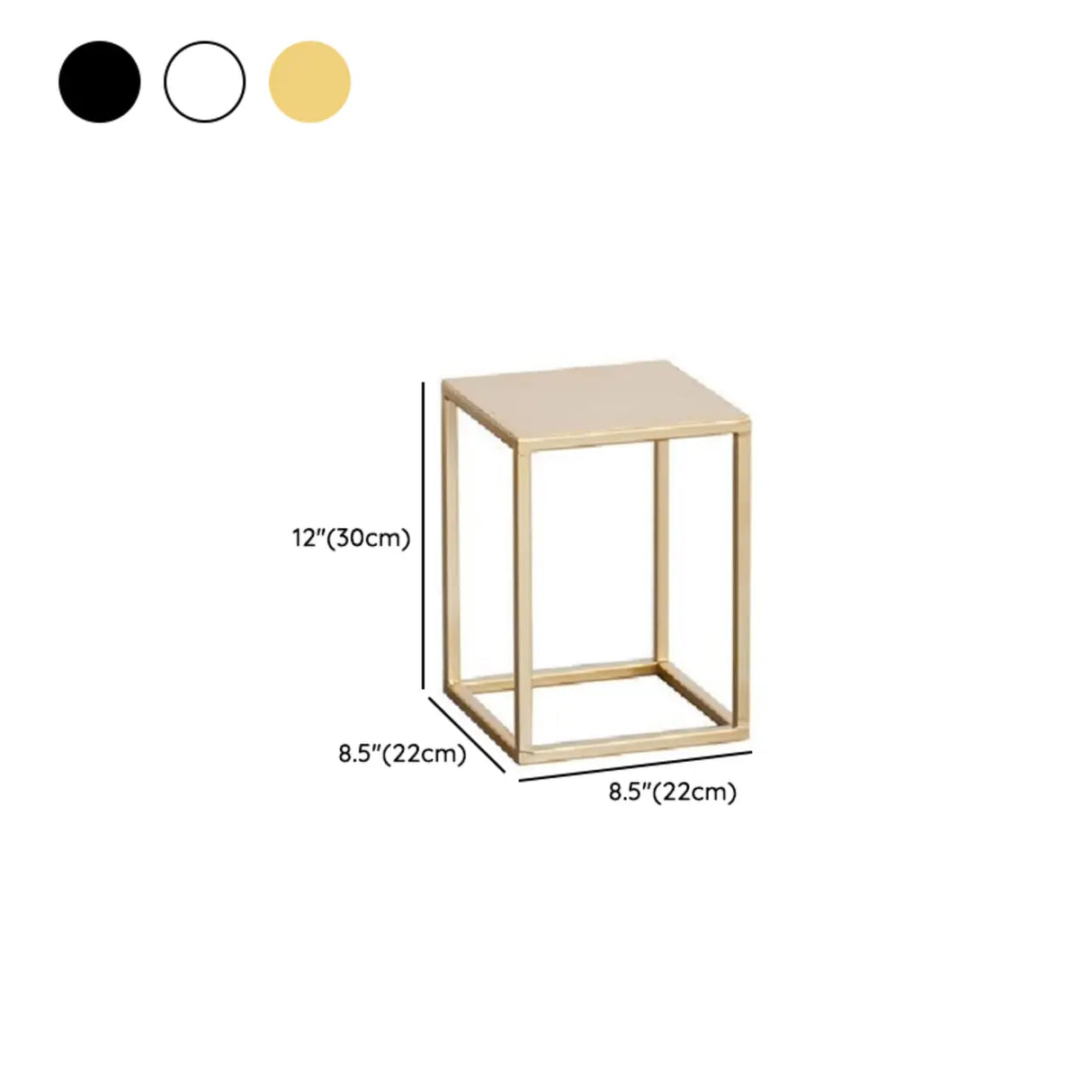Minimalist Square 1 Tier Metal Frame Black Plant Stand 