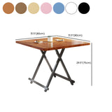 Minimalist Square Wood White Folding Dining Table Image - 19