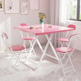 Minimalist Square Wood White Folding Dining Table Image - 5