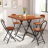 Minimalist Square Wood White Folding Dining Table Image - 8