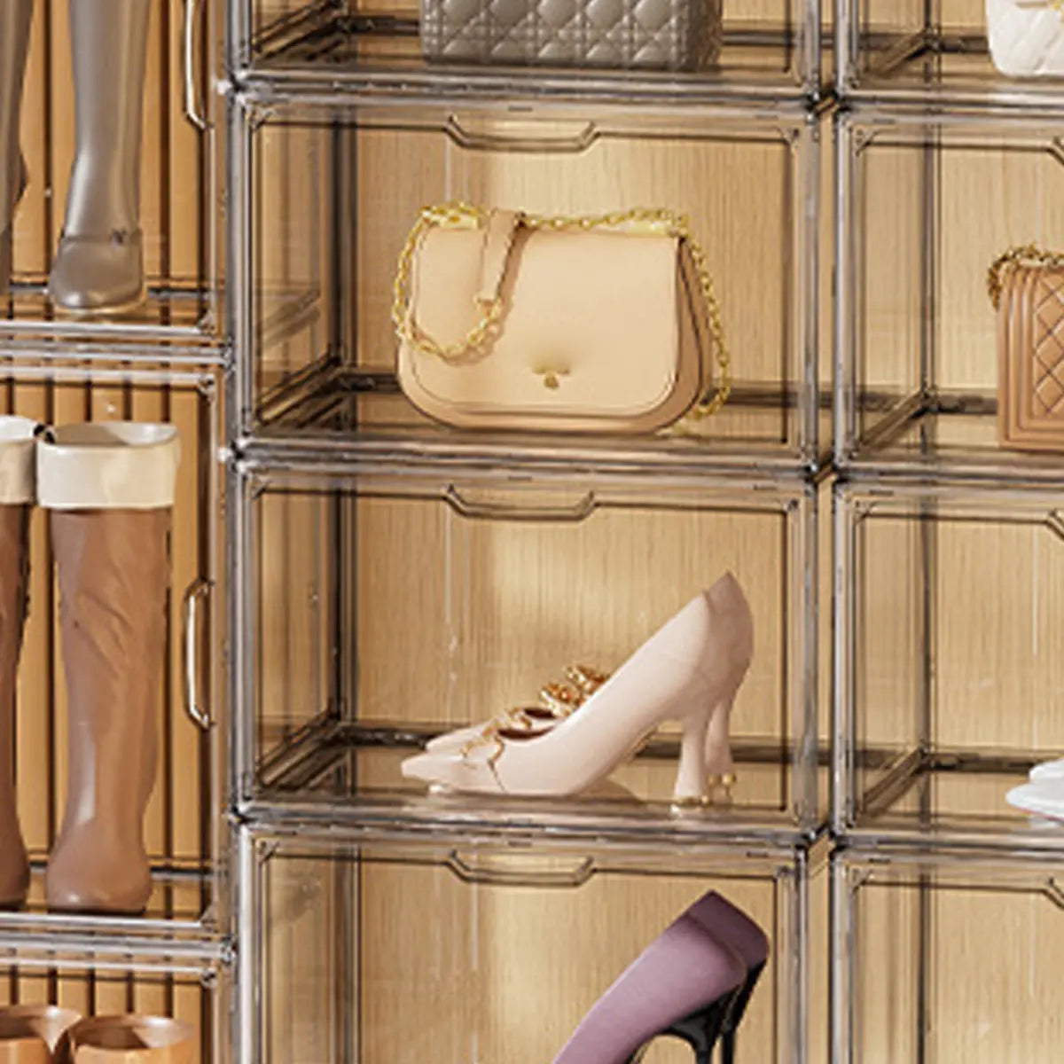 Minimalist Stackable Acrylic Clear Shoe Storage Box Image - 11