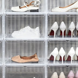 Minimalist Stackable Clear Plastic Shoe Storage Box Image - 12