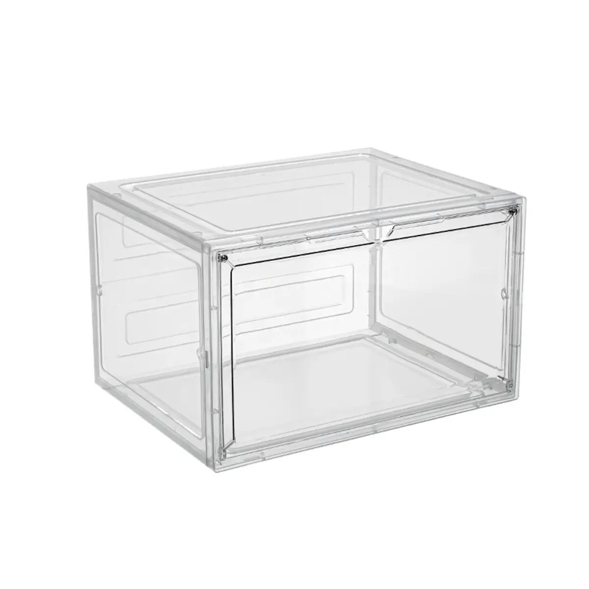 Minimalist Stackable Clear Plastic Shoe Storage Box Image - 2