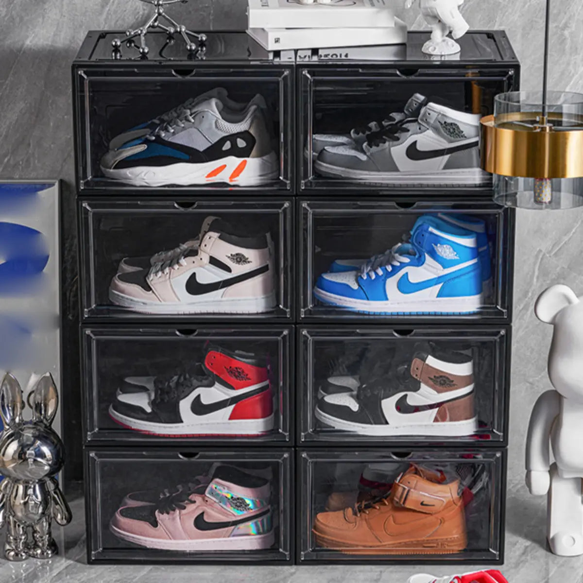 Minimalist Stackable Clear Plastic Shoe Storage Box Image - 5