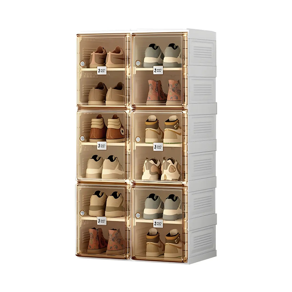 Minimalist Stackable White Plastic Shoe Storage Box Image - 10
