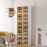Minimalist Stackable White Plastic Shoe Storage Box Image - 17
