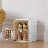 Minimalist Stackable White Plastic Shoe Storage Box Image - 2