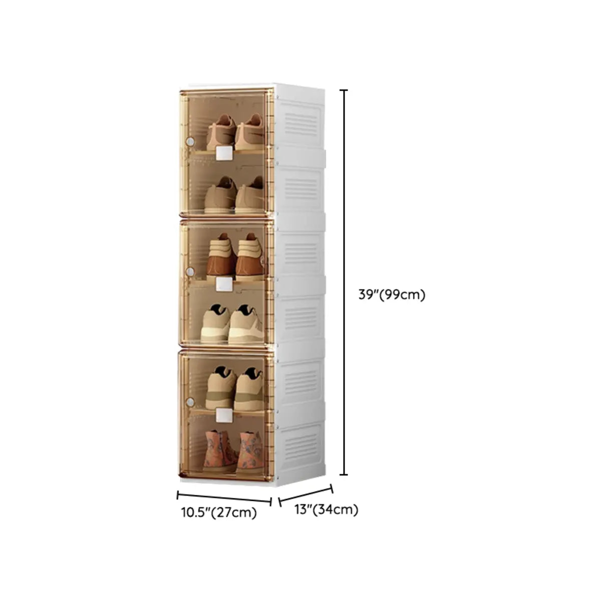 Minimalist Stackable White Plastic Shoe Storage Box Image - 23