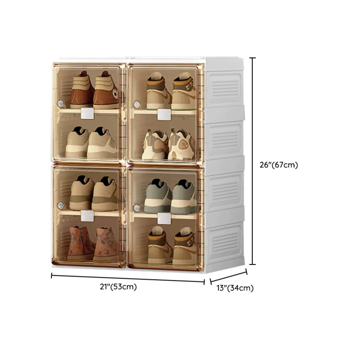 Minimalist Stackable White Plastic Shoe Storage Box Image - 26