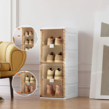 Minimalist Stackable White Plastic Shoe Storage Box Image - 4