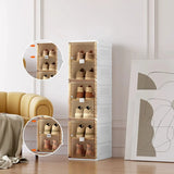 Minimalist Stackable White Plastic Shoe Storage Box Image - 5
