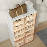 Minimalist Stackable White Plastic Shoe Storage Box Image - 6