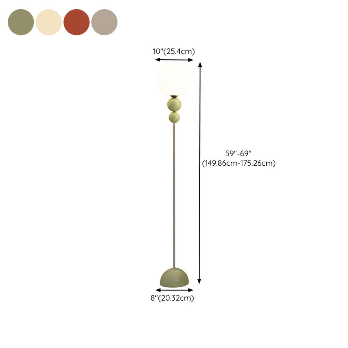 Minimalist Stacked Green Accents and Globe Floor Lamp 