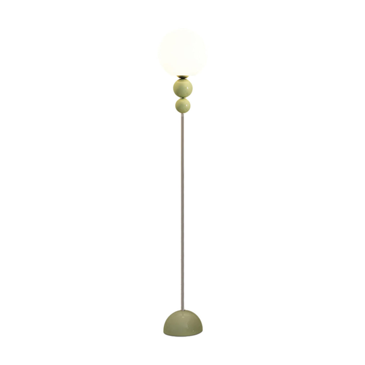 Minimalist Stacked Green Accents and Globe Floor Lamp Image - 5