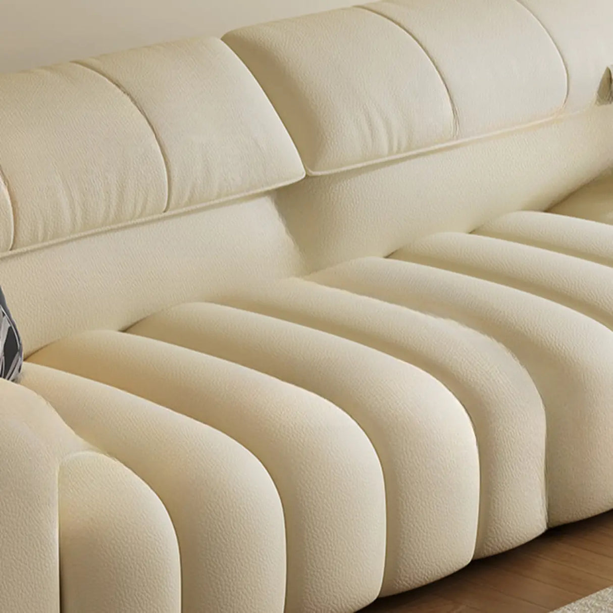 Minimalist Stain Resistant Chalk Fabric Storage Sofa Image - 11
