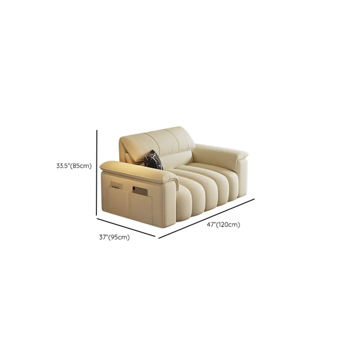 Minimalist Stain Resistant Chalk Fabric Storage Sofa 