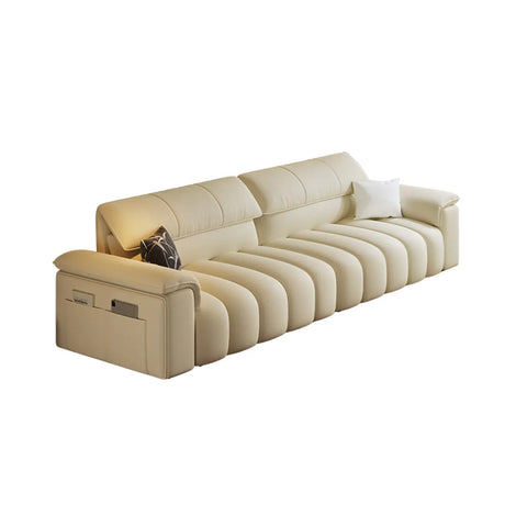 Minimalist Stain Resistant Chalk Fabric Storage Sofa Image - 2