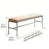 Minimalist Steel Frame Leather Entryway Bedroom Bench #size