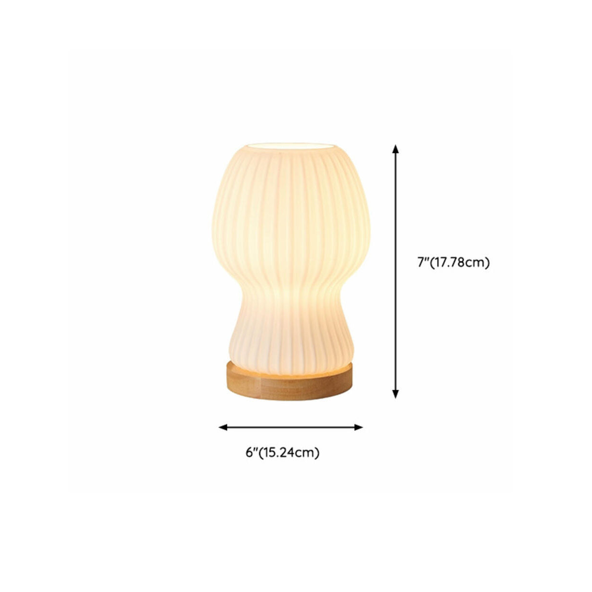 Minimalist Streamlined Wooden Base Bedside Table Lamp 