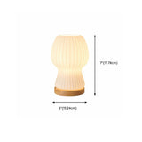 Minimalist Streamlined Wooden Base Bedside Table Lamp #size