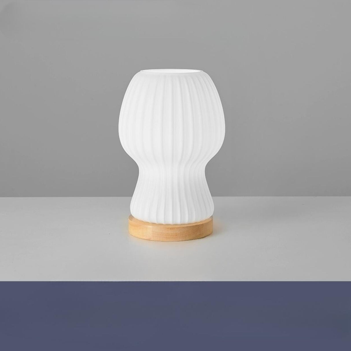 Minimalist Streamlined Wooden Base Bedside Table Lamp Image - 6