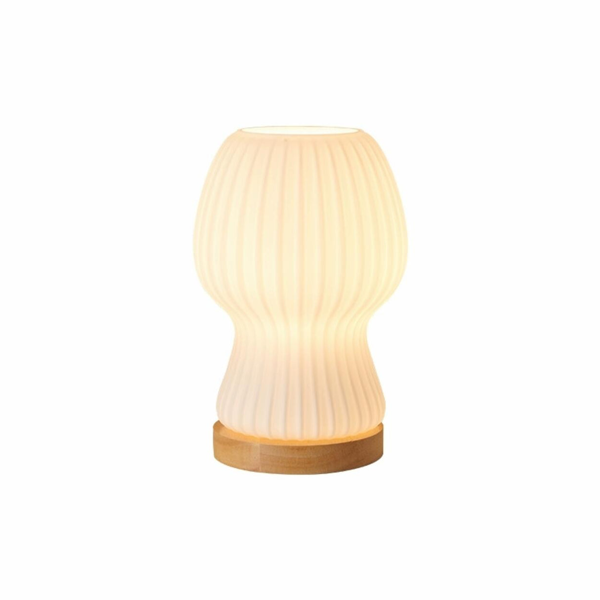Minimalist Streamlined Wooden Base Bedside Table Lamp Image - 7