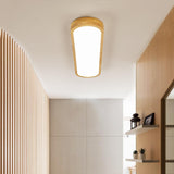 Minimalist Strip Wooden Flush Mount Light 3-Light Image - 3