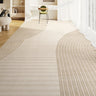 Minimalist Striped Pattern Vinyl Apricot Area Rug Image - 2