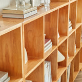 Minimalist Timber Open Back Cube Display Bookshelf Image - 10