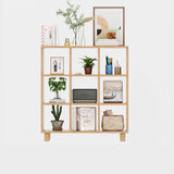 Minimalist Timber Open Back Cube Display Bookshelf Image - 12