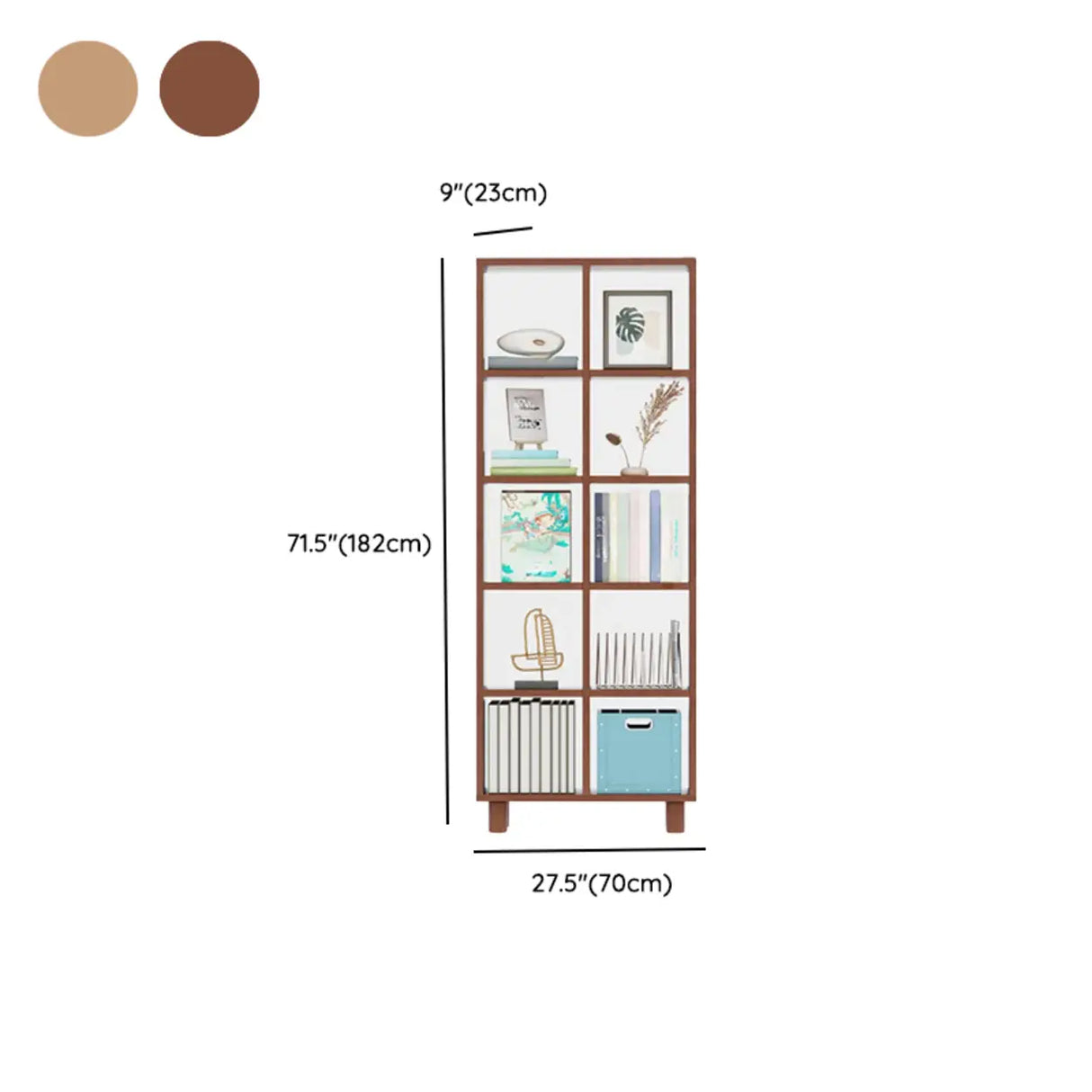 Minimalist Timber Open Back Cube Display Bookshelf Image - 15