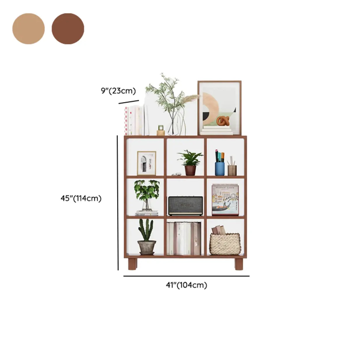 Minimalist Timber Open Back Cube Display Bookshelf Image - 16