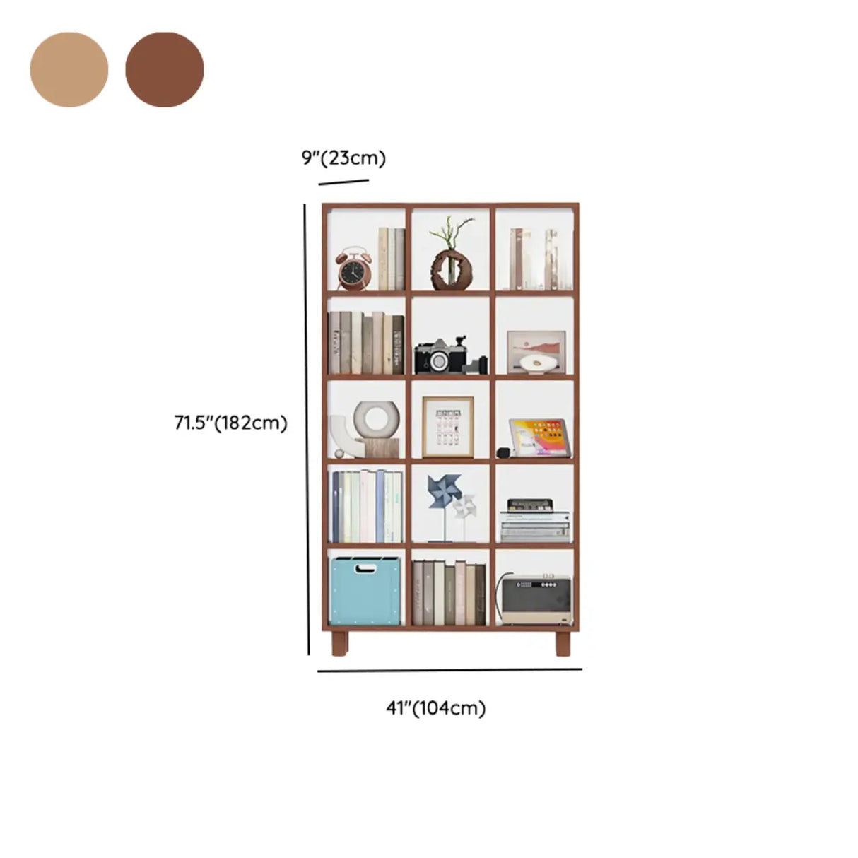 Minimalist Timber Open Back Cube Display Bookshelf Image - 17