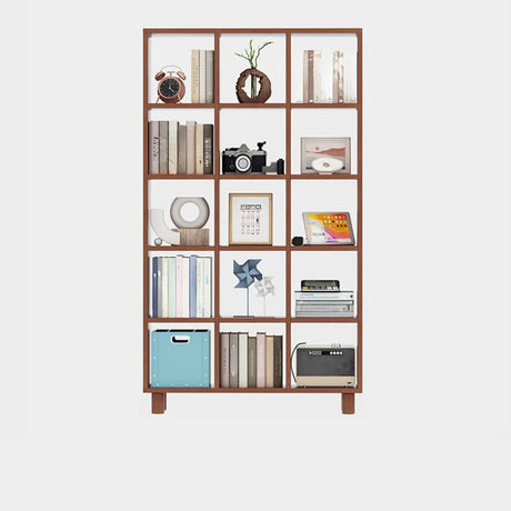 Minimalist Timber Open Back Cube Display Bookshelf Image - 2